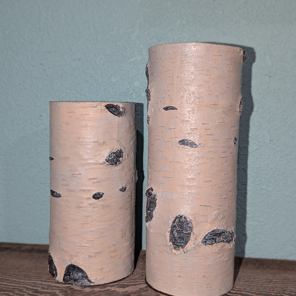 Rustic Birch Bark‎ Candle Holders